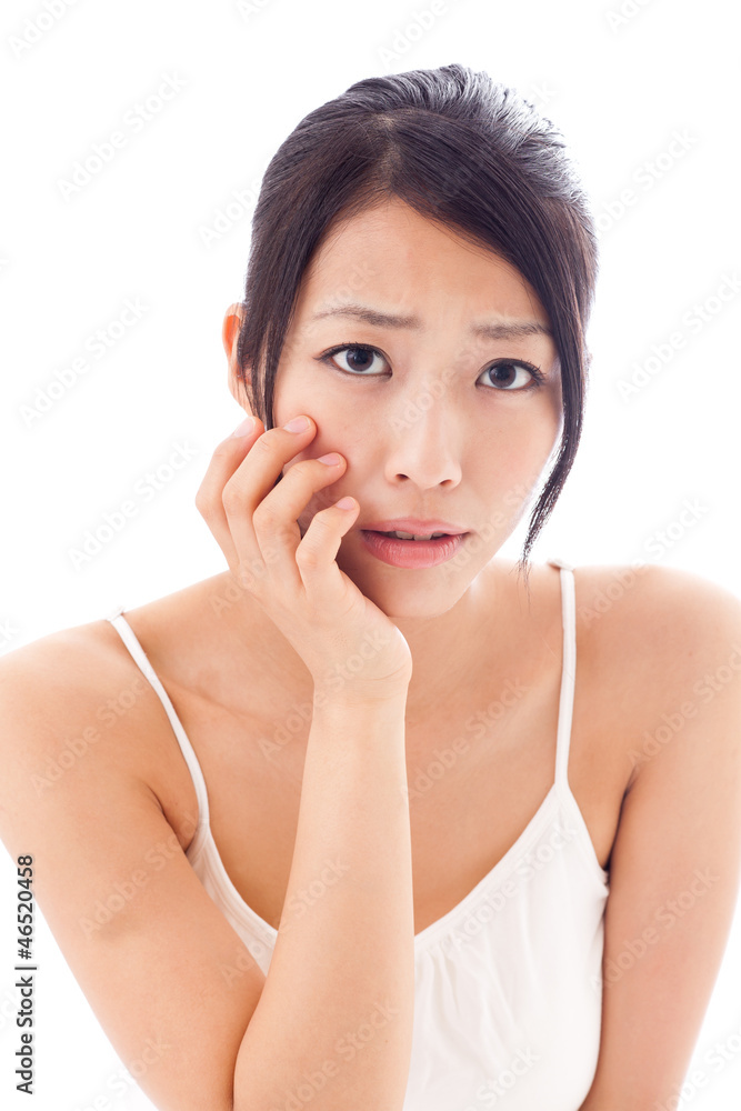 beauty image of attractive asian woman on white background beauty image of attractive asian woman on white background
