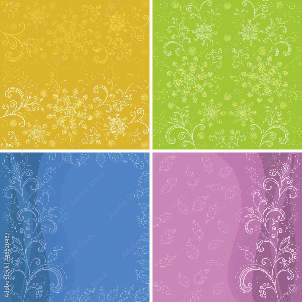 Set abstract floral backgrounds