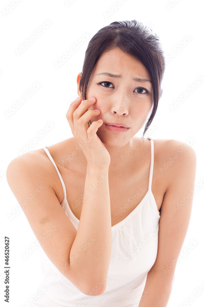 beauty image of attractive asian woman on white background beauty image of attractive asian woman on white background