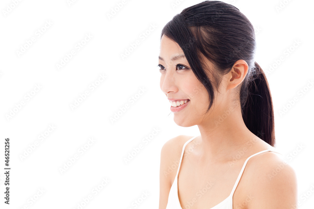 beauty image of attractive asian woman on white background beauty image of attractive asian woman on white background