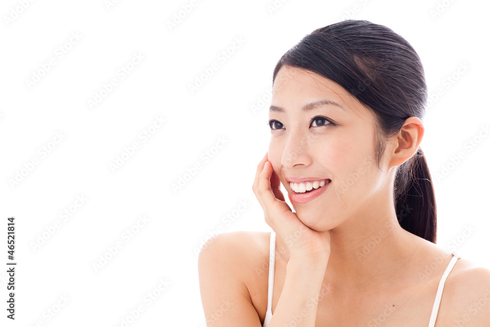 beauty image of attractive asian woman on white background beauty image of attractive asian woman on white background