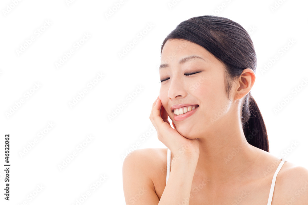 beauty image of attractive asian woman on white background beauty image of attractive asian woman on white background