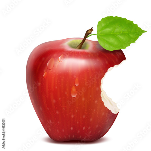 bitten red apple
