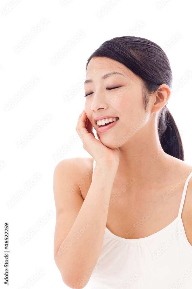 beauty image of attractive asian woman on white background beauty image of attractive asian woman on white background