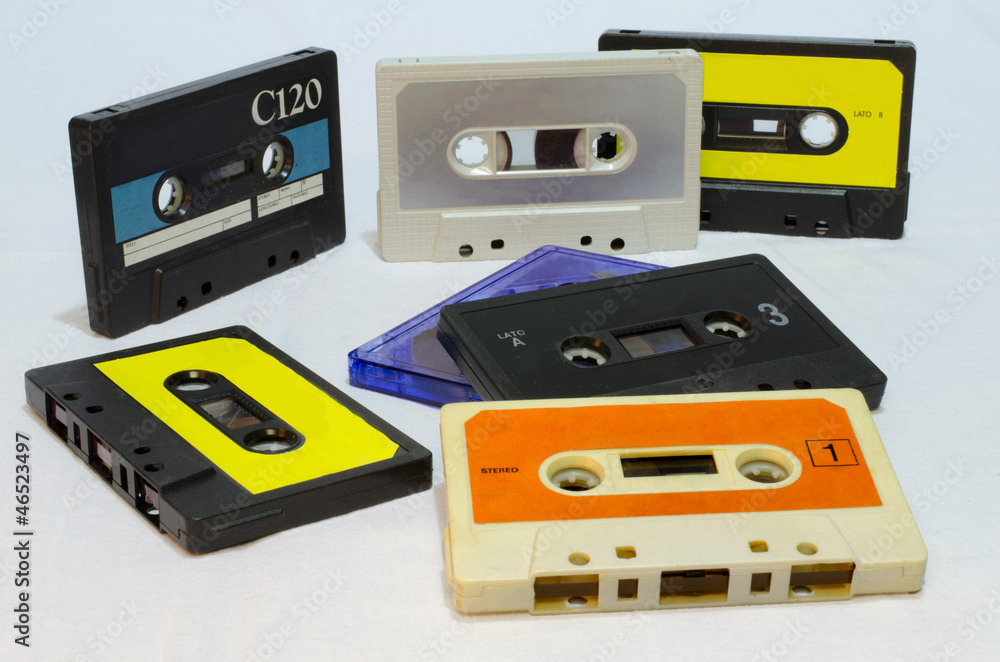 Naklejka premium musicassette anni 80 vintage