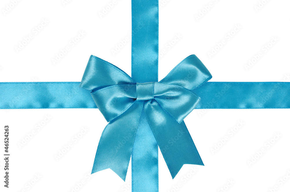 Blue ribbon with bow Blue ribbon with bow