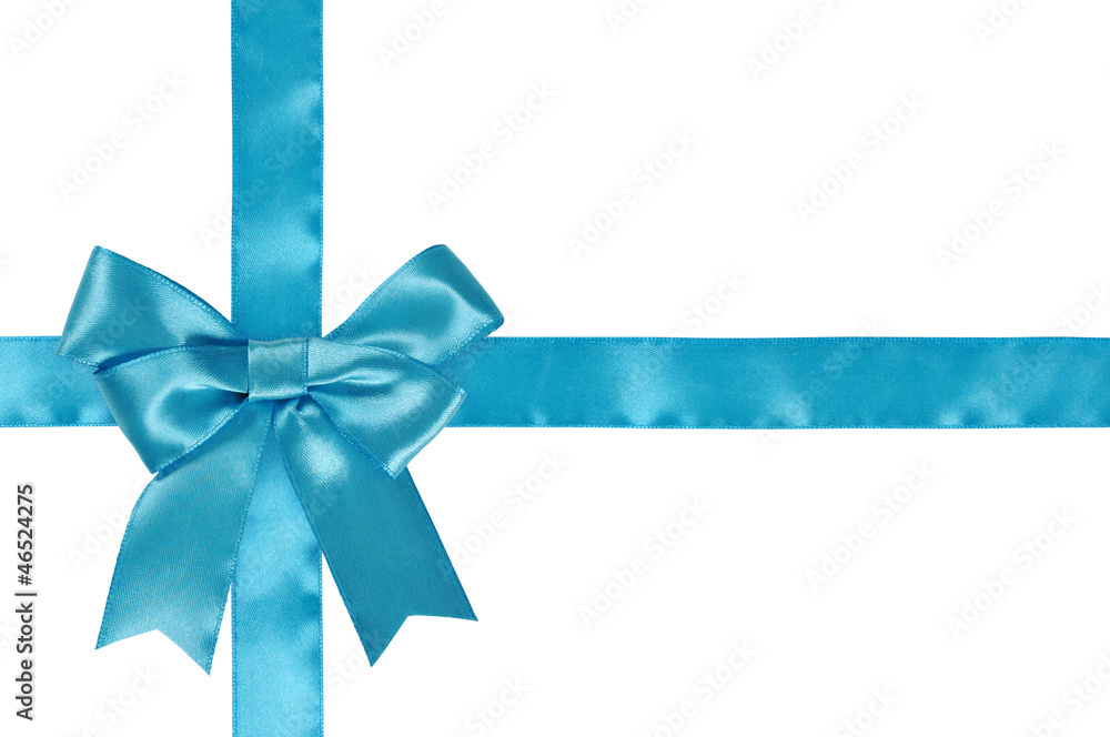 Blue ribbon with bow Blue ribbon with bow