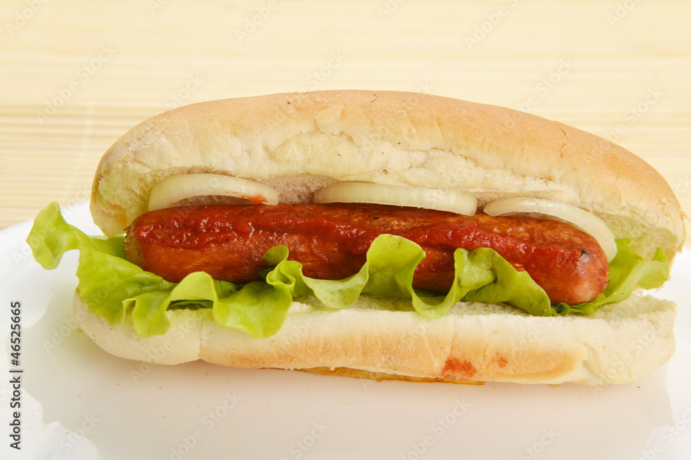 appetizing  hot dog