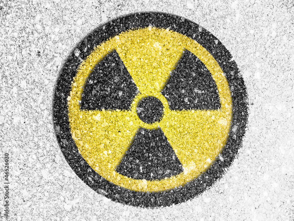 Fototapeta premium Nuclear radiation symbol painted on