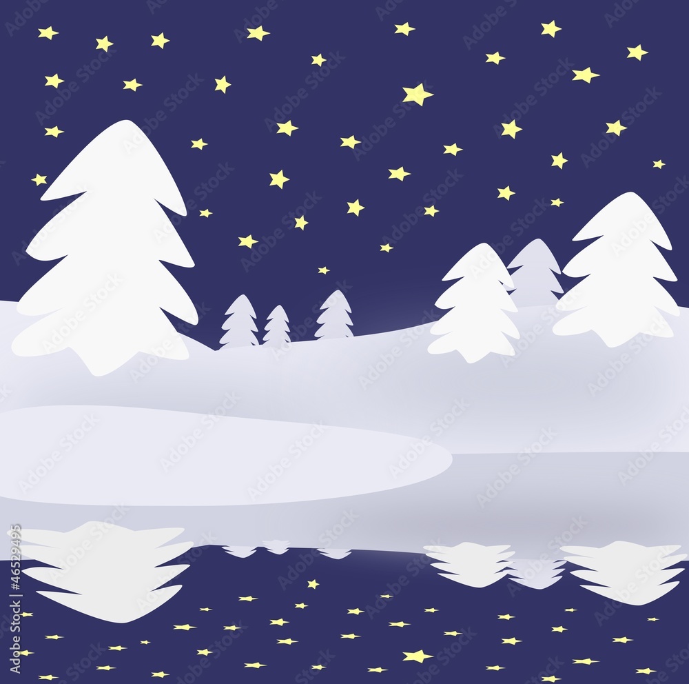 Naklejka premium Winter Night