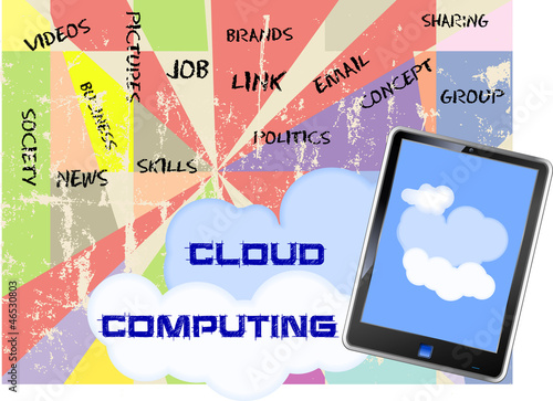 Cloud computing concept (Fictional tablet design)