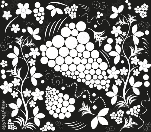 Black white figure .hohloma