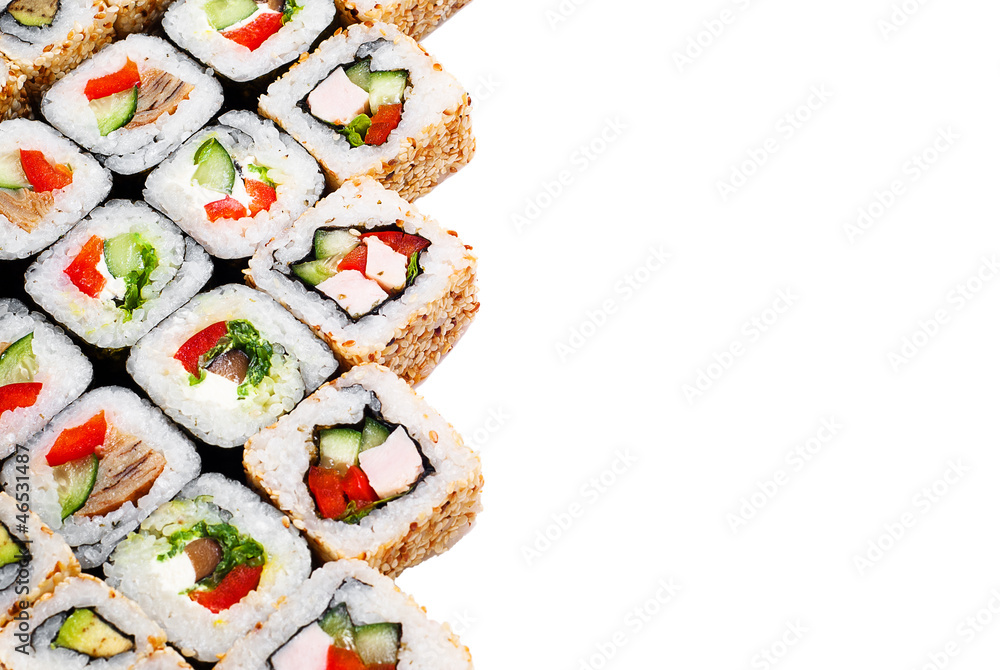 sushi roll big set with different components sushi roll big set with different components