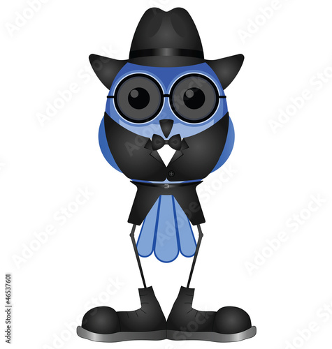 Comical suave sophisticated bird