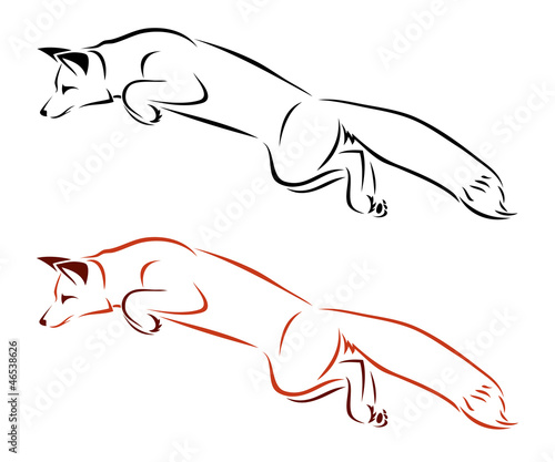 Foxes jumping - vector illustration
