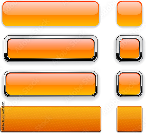 Orange high-detailed modern web buttons.