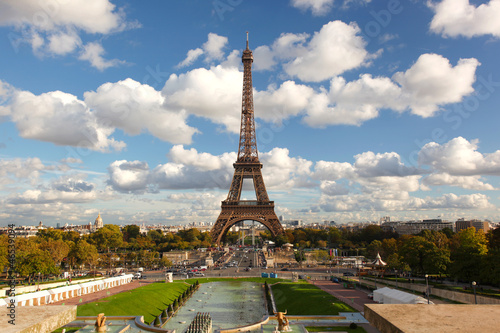 Famous Eiffel Tower in Paris, France