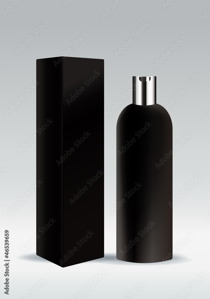 Black cosmetic bottle Black cosmetic bottle