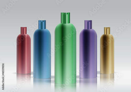 Colorful cosmetic bottle set