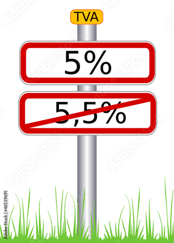 Panneau nouvelle TVA 5%