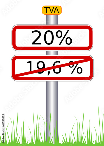 Panneau nouvelle TVA 20%