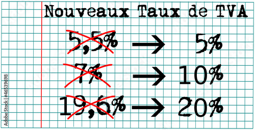 Nouveaux Taux de TVA