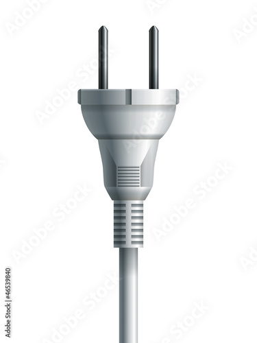 White electricity plug. Eps10