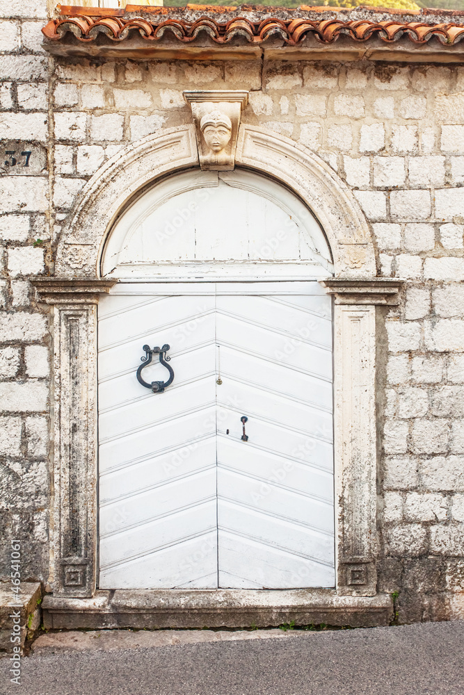 close-up image of ancient door