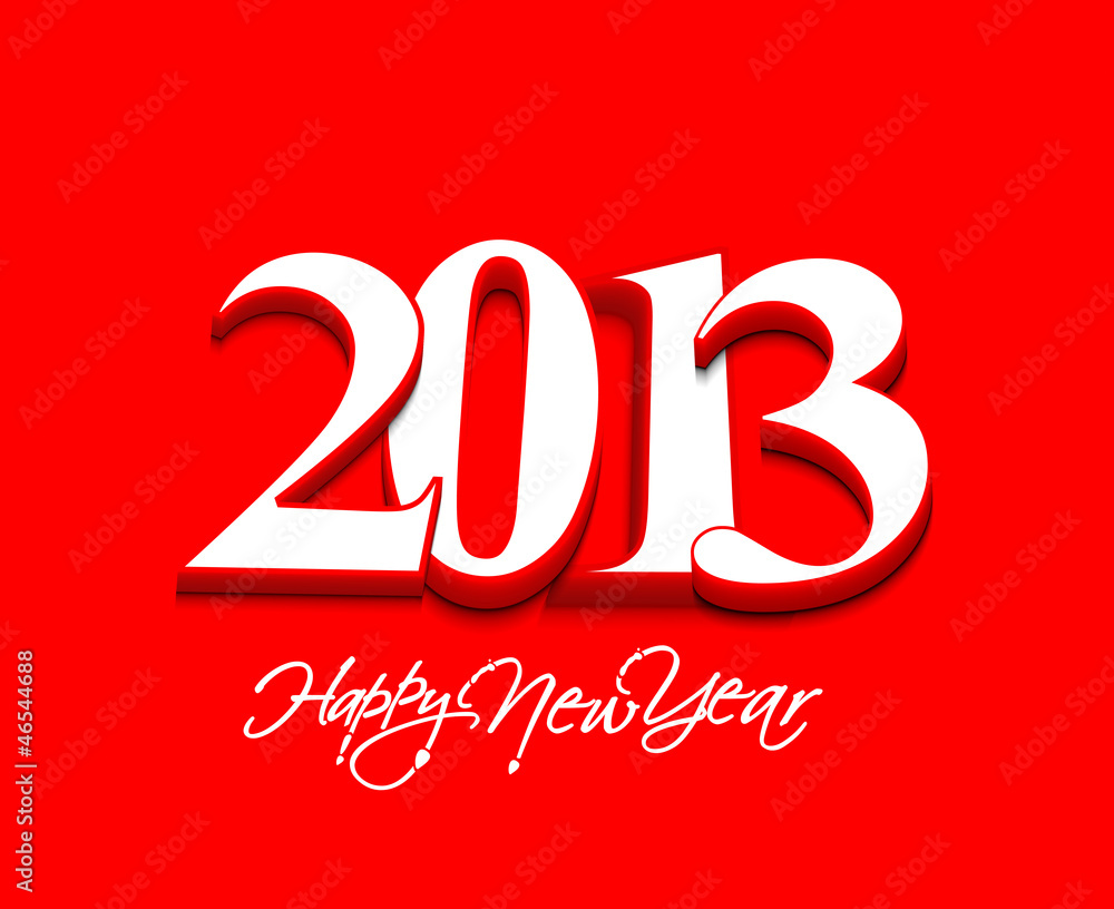 3d New year 2013 background. Vector illustration