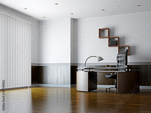 Office with furniture and w...