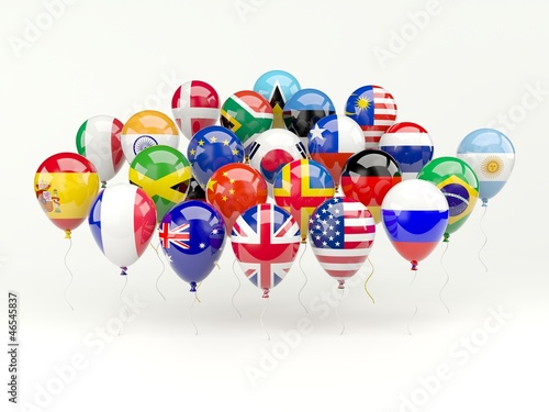 Air balloons with flags iso...