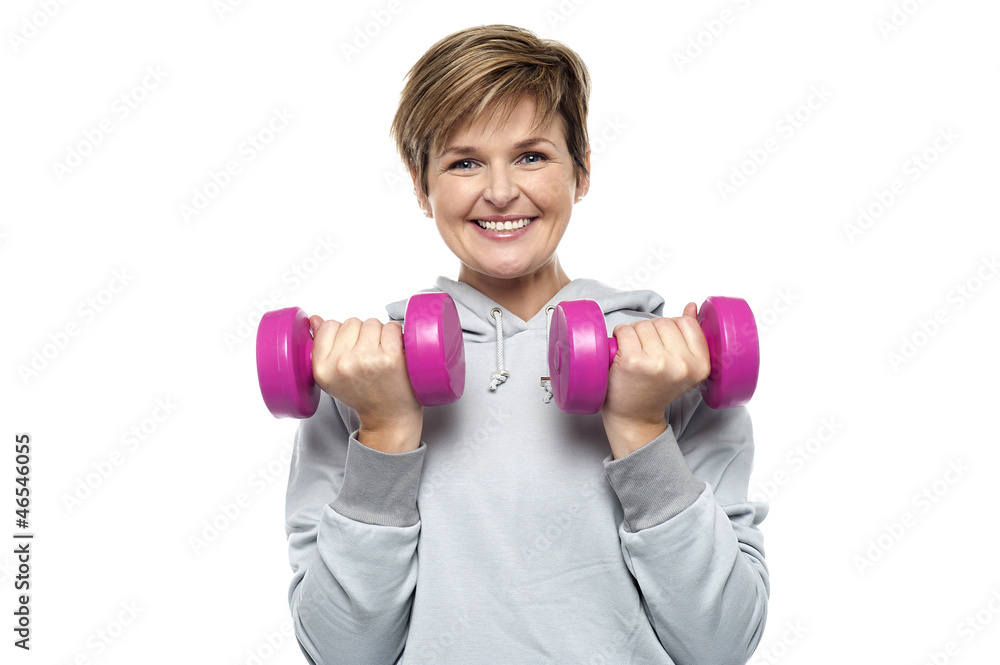 Beautiful young woman with dumbbells Beautiful young woman with dumbbells