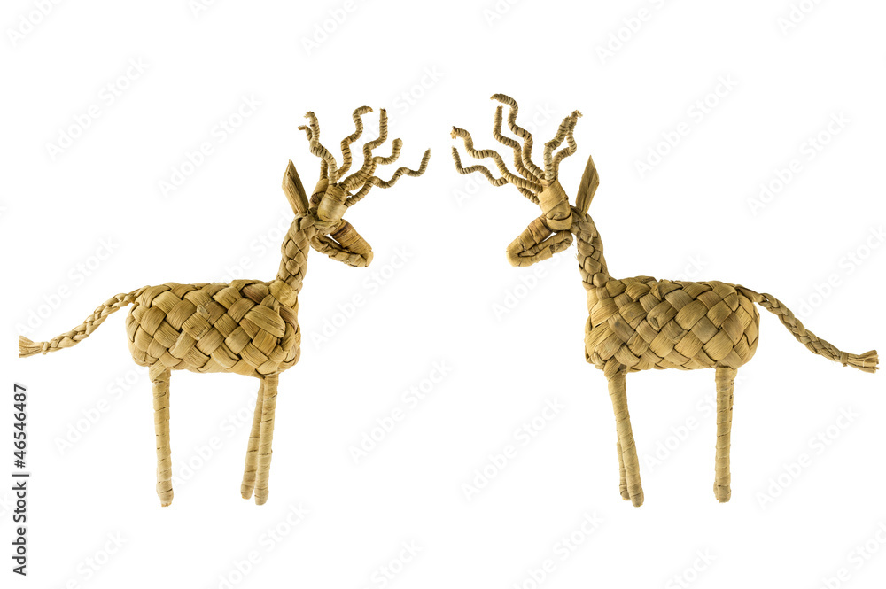 Obraz premium two artificial deers engaging