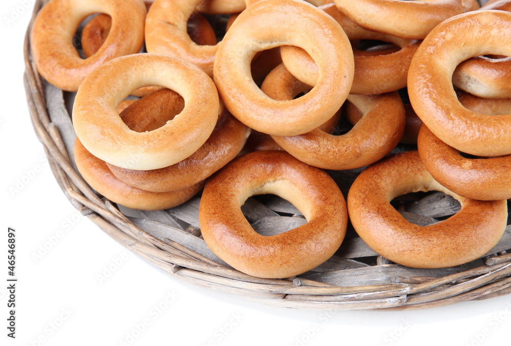 tasty bagels, isolated on white