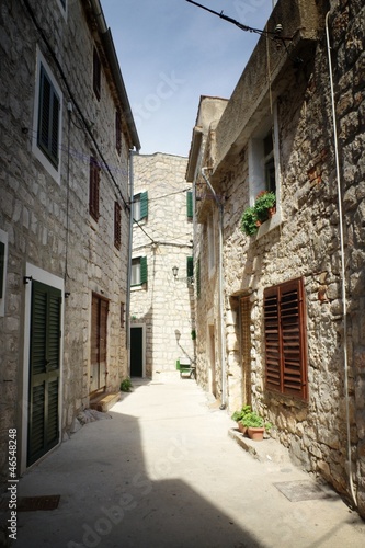 Narrow old street in stone  Croatia