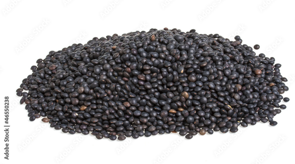 Heap of black lentil isolated on white Heap of black lentil isolated on white