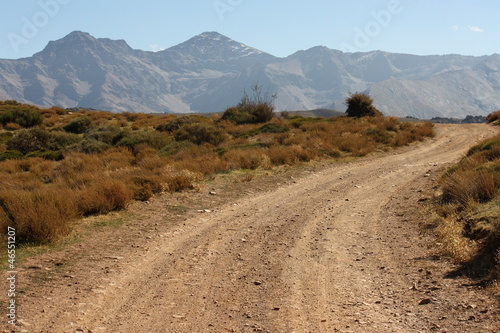 Billede på lærred dusty road in Sierra Nevada National Park