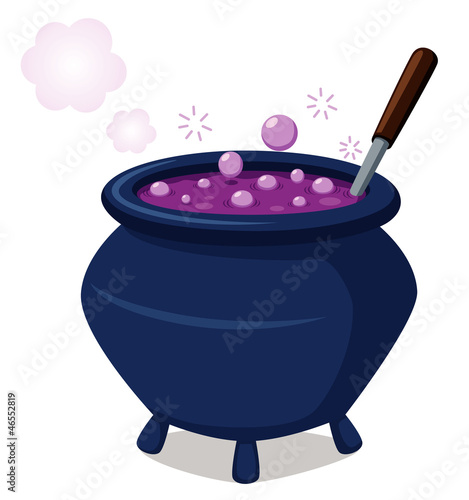 illustration of witch's cauldron.Vector