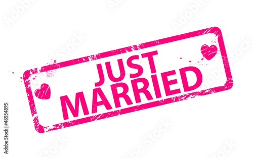Vector just married stamps