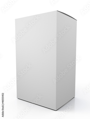 3d blank cardboard box mock up on white © suchywilk