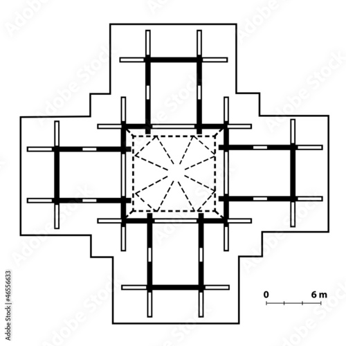 vector illustration of a churchs plan. building