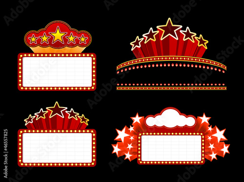 Retro illuminated Movie marquee Blank sign