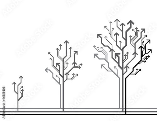 Vector growth concept. Tree made of arrows
