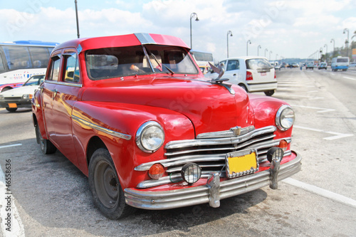 Classic red Plymouth in Havana. Cuba. © Aleksandar Todorovic