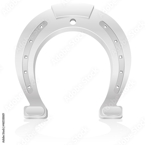 silver horseshoe talisman charm vector illustration