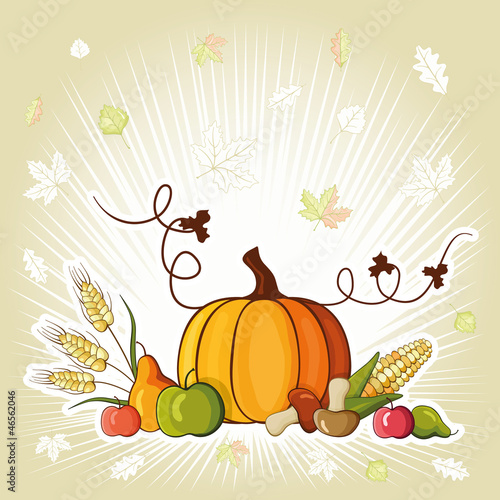 autumn background illustration for happy thanksgiving day
