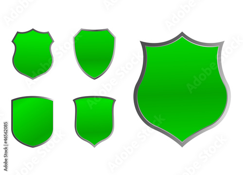 set of green shields