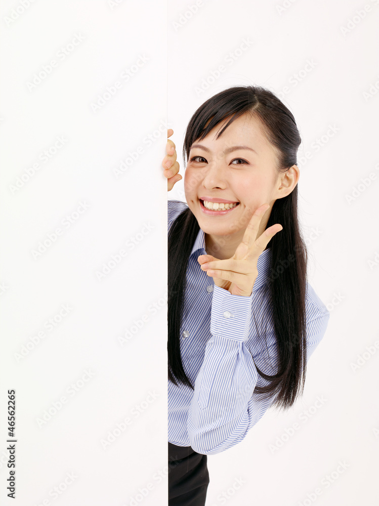 女性・ホワイトボード