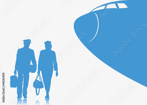 Pilot and stewardess background