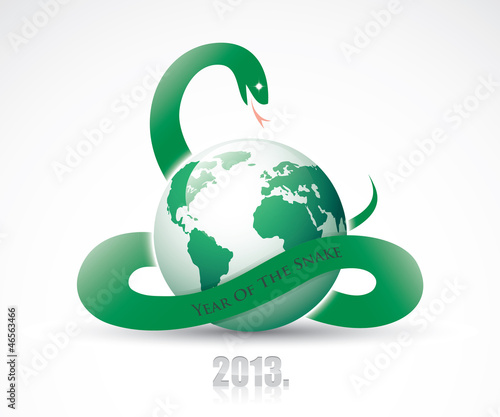 Snake around planet Earth symbolizing coming 2013. year